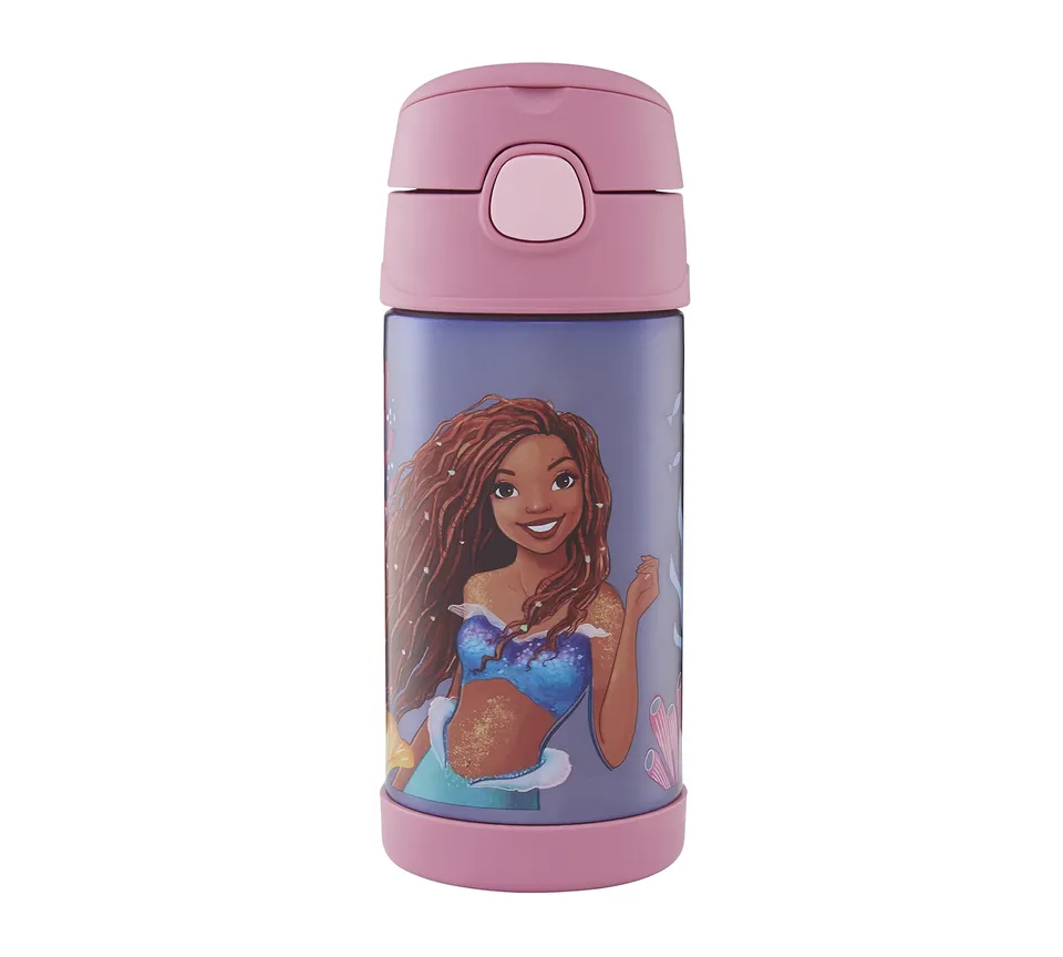 thermos-kids-funtainer-disney-thermoflasche-0-35-l-mermaid-edelstahl-mit-strohha image 1