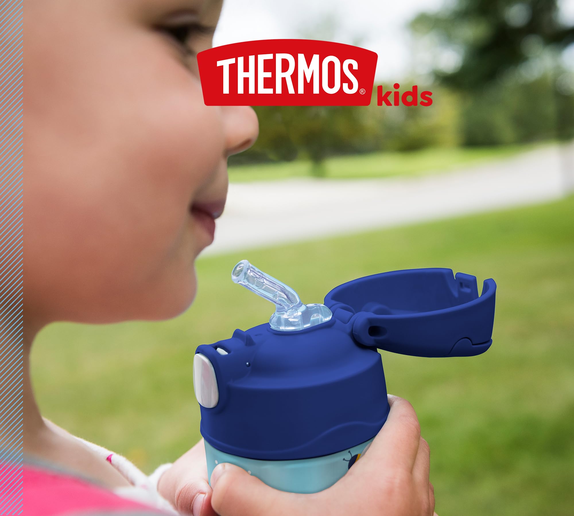 thermos-funtainer-straw-bottle-isolierflasche-0-35-l-bees image 6
