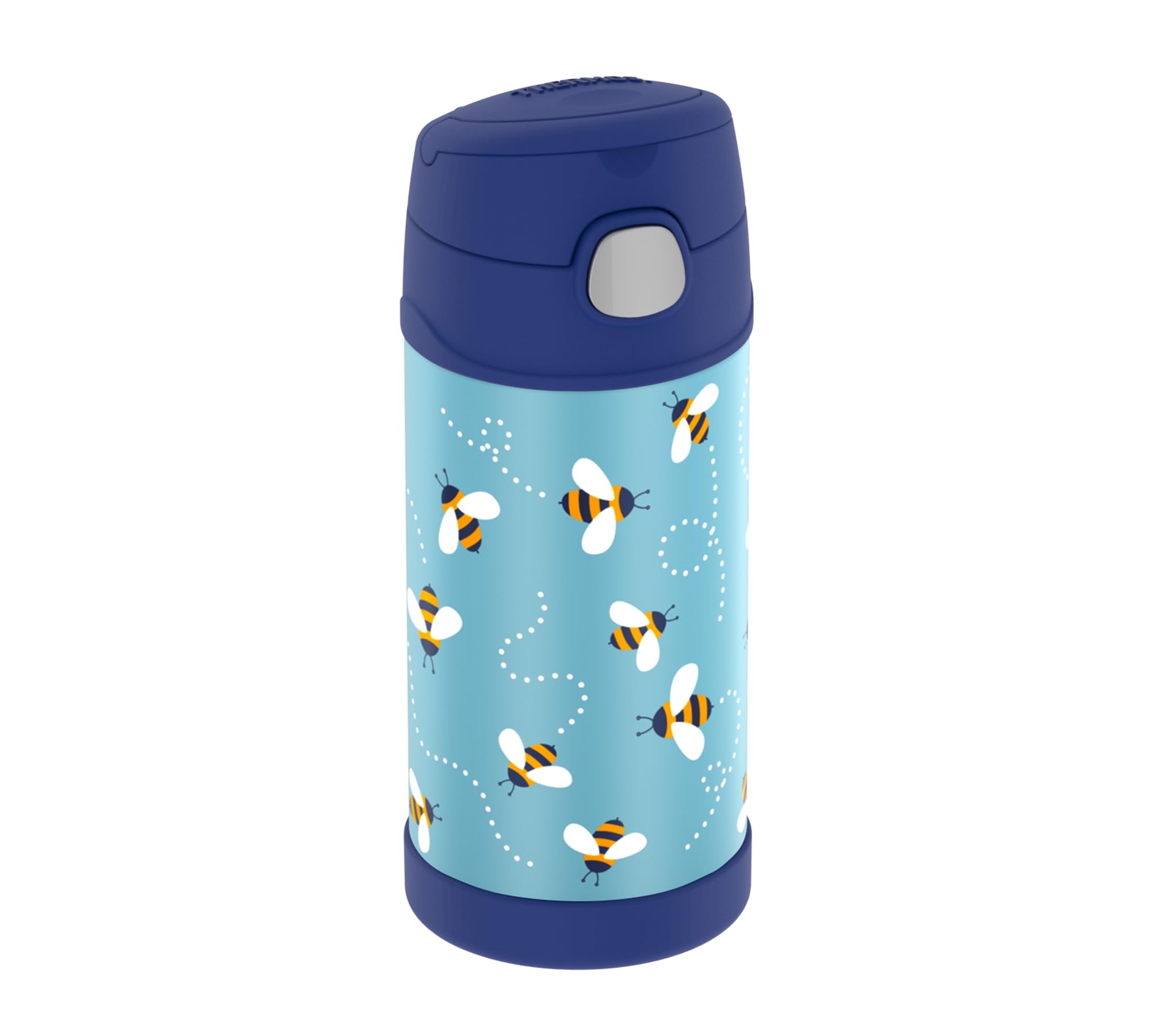 thermos-funtainer-straw-bottle-isolierflasche-0-35-l-bees image 1