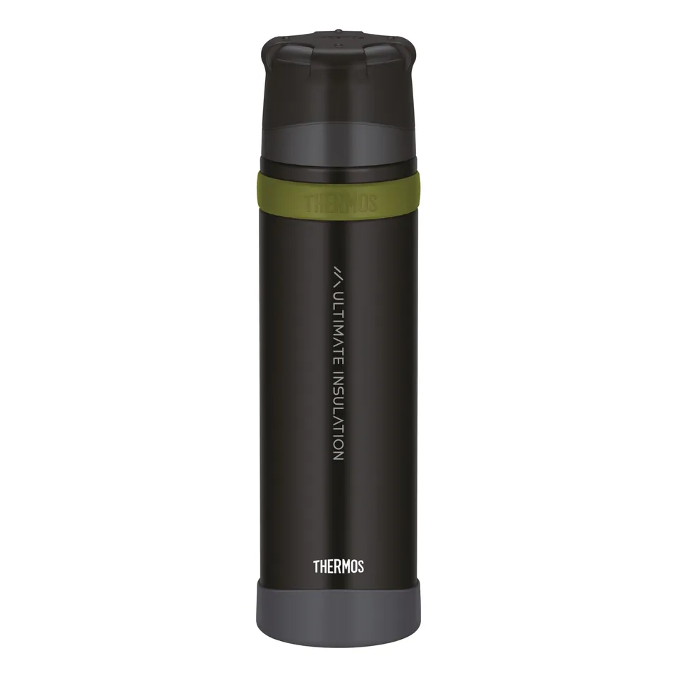 thermos-mountain-isolierflasche-0-9l-charcoal-black-matt-mit-becher image 1
