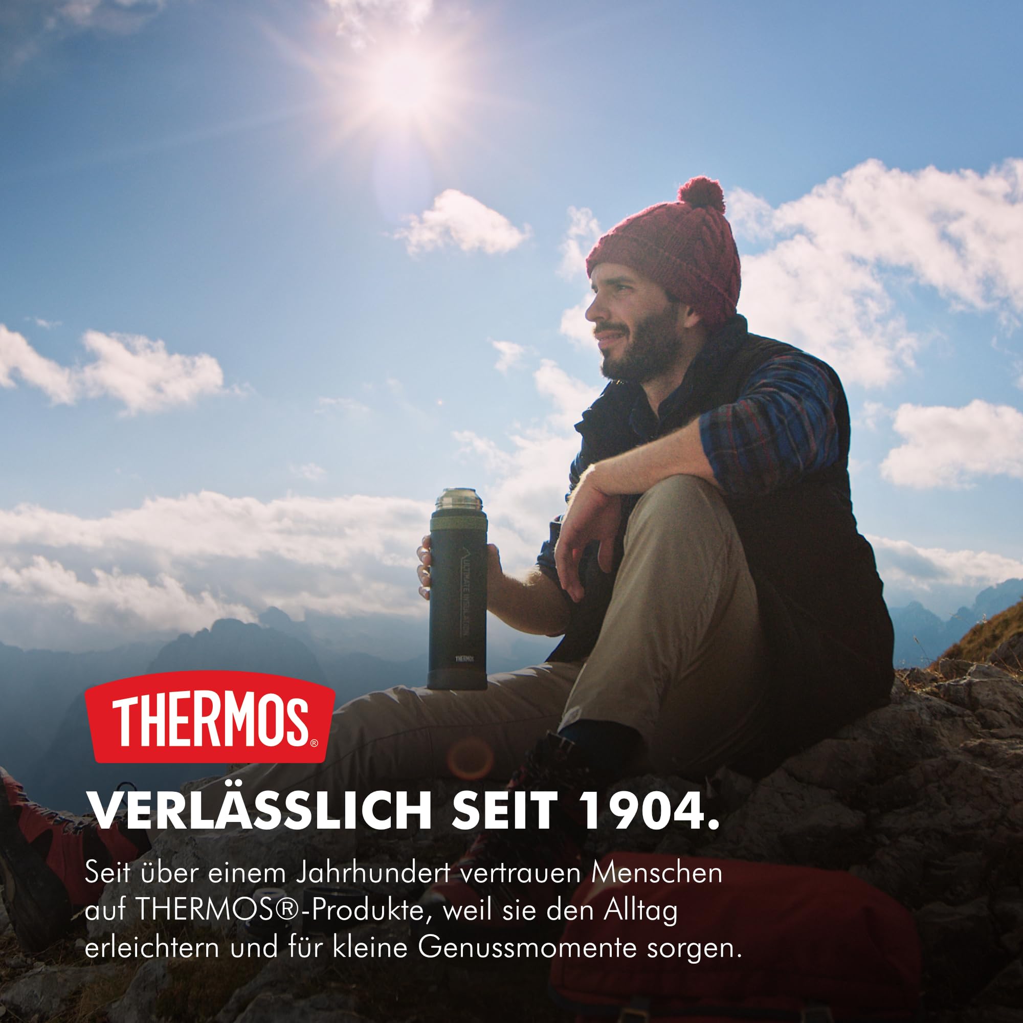 thermos-mountain-isolierflasche-0-9l-charcoal-black-matt-mit-becher image 2