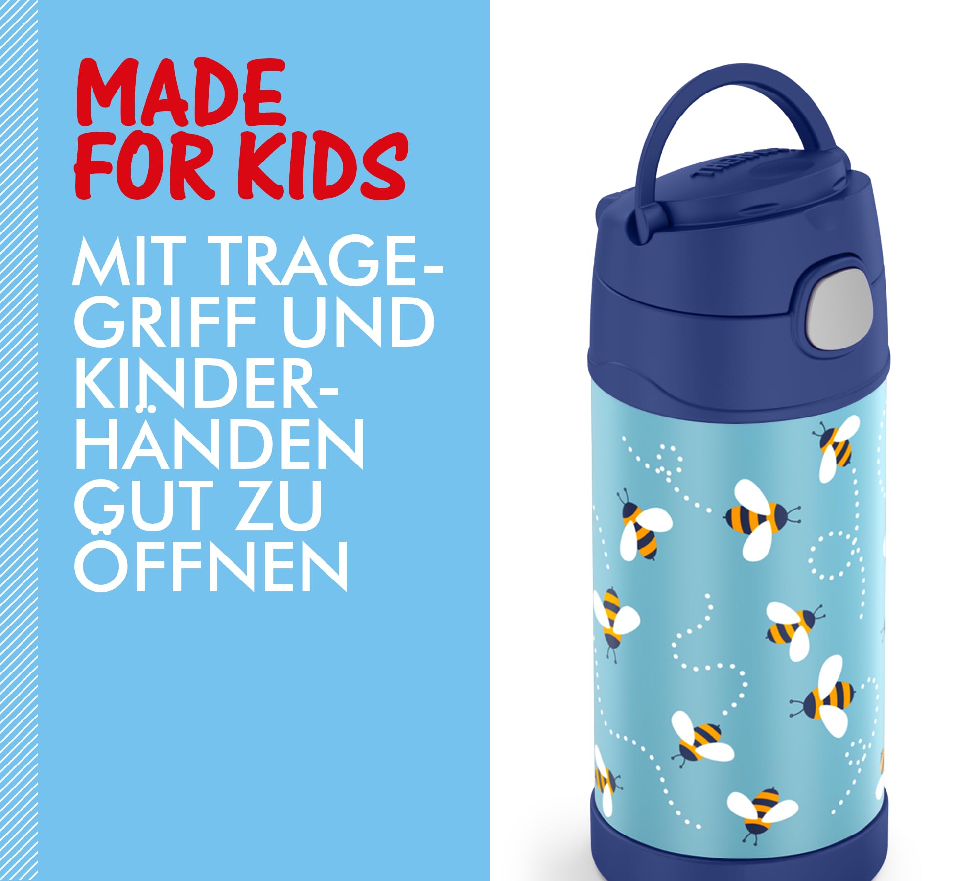 thermos-funtainer-straw-bottle-isolierflasche-0-35-l-bees image 4