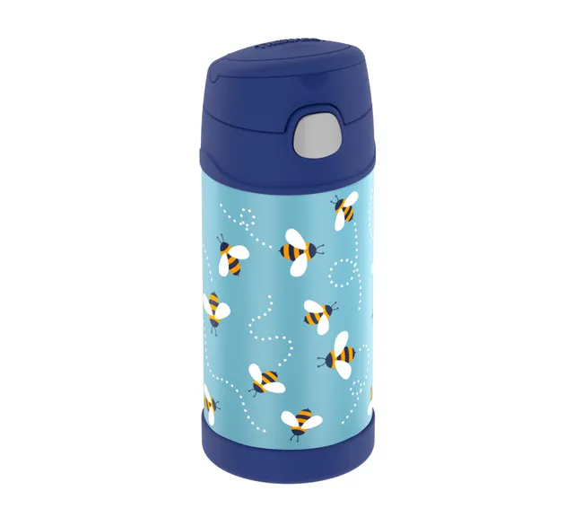 thermos-funtainer-straw-bottle-isolierflasche-0-35-l-bees image 1