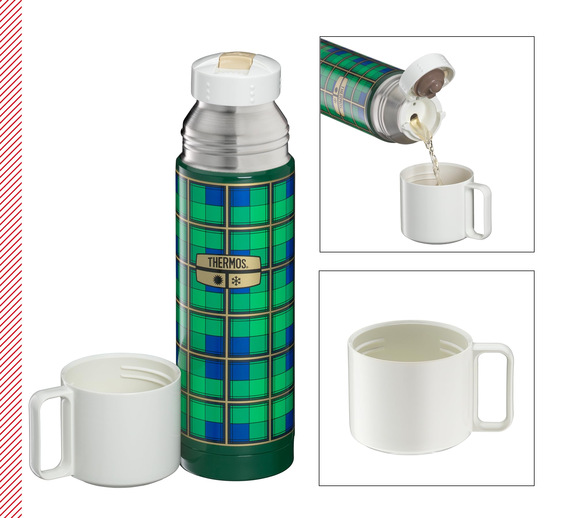 thermos-revival-isolierflasche-0-50-l-retro-gr-n-mit-becherdeckel image 2