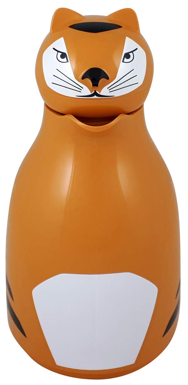 helios-thermo-tiger-isolierkanne-1-l-orange-tiermotiv-kunststoff image 2