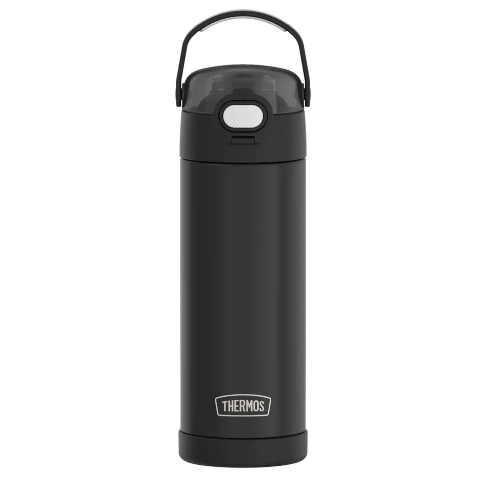thermos-kids-funtainer-trinkflasche-0-47-l-black-edelstahl-mit-strohhalm image 1